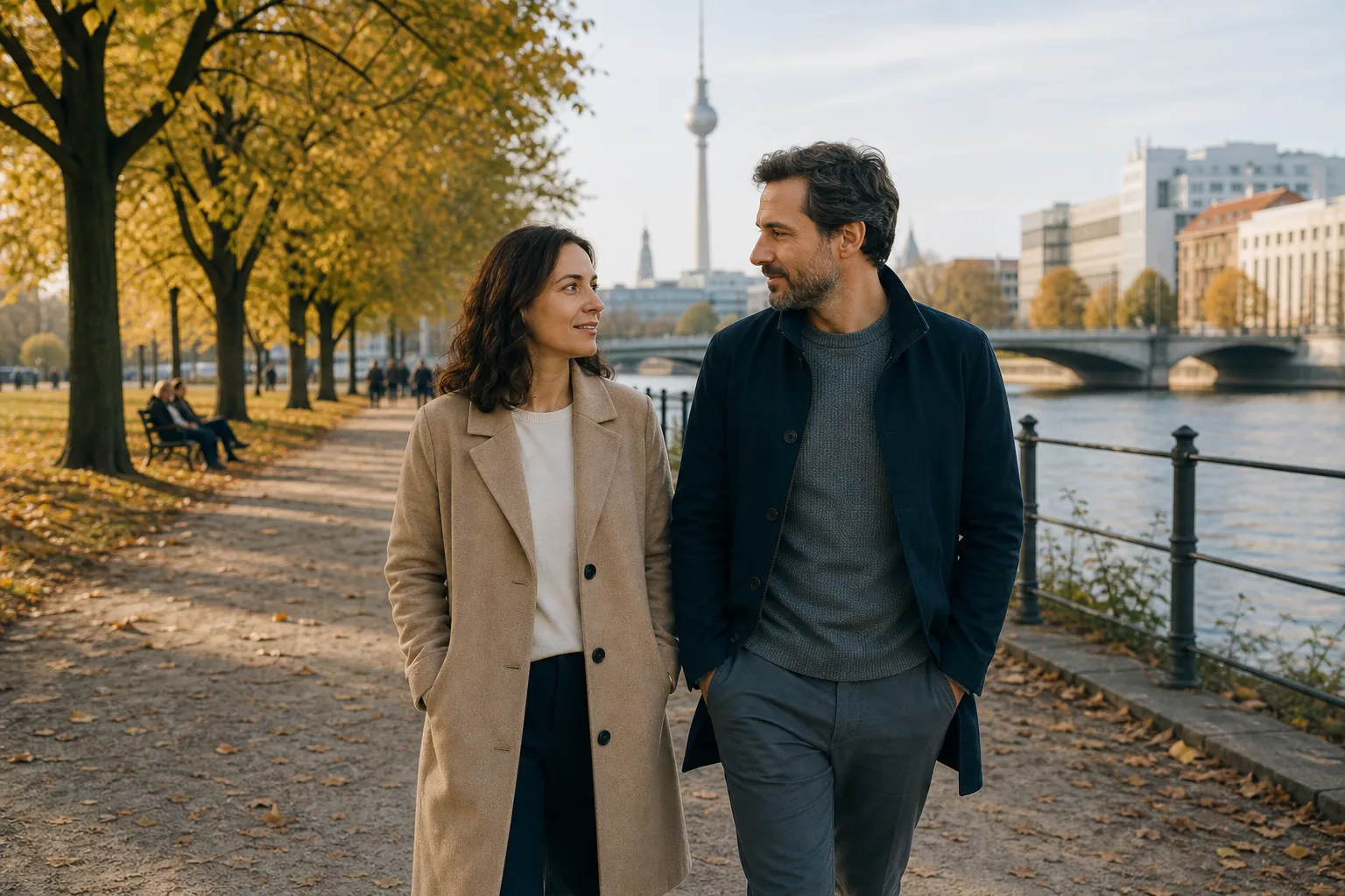 Paar in Berlin findet nach einer schwierigen Phase wieder zu einem ruhigen Gespräch